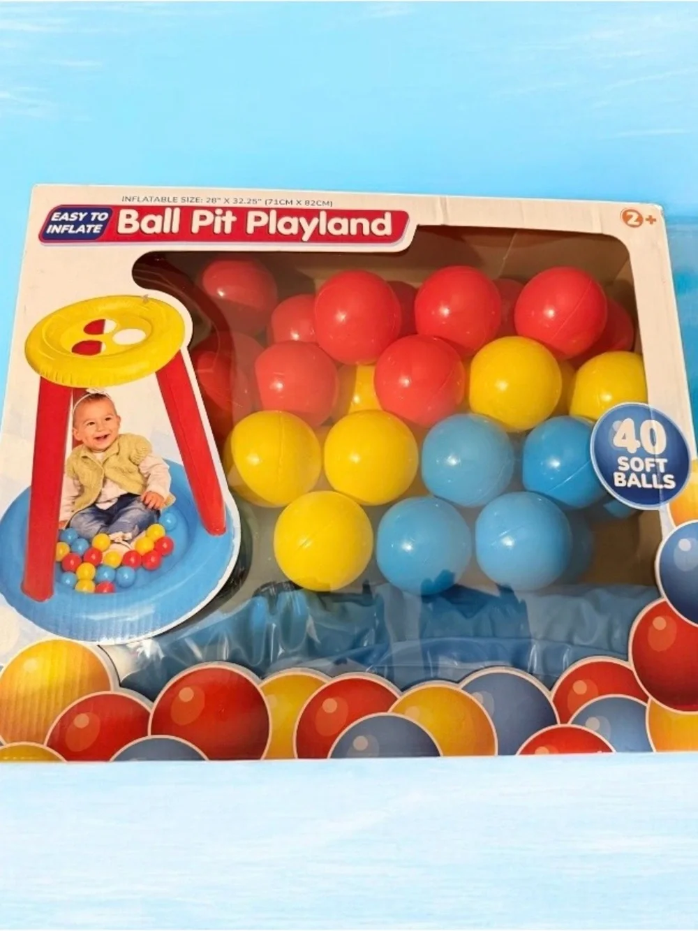 Inflatable Ball Pit Playland ~ 40 Soft Balls~ Activity Center ~ Indoor & Outdoor